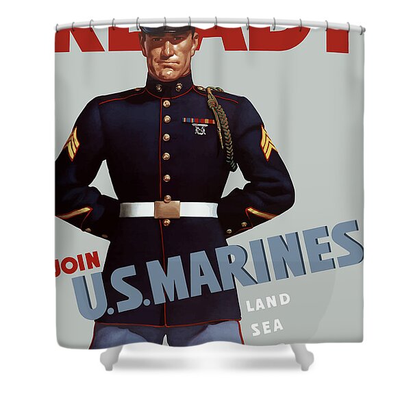Marines USMC Marine Corps Black Shower Curtain 70x72 Poly Bathroom Set Hooks 