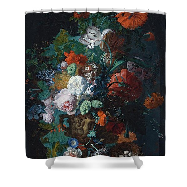 Still Life Of Roses, Tulips, Peonies And Other Flowers Shower Curtain
