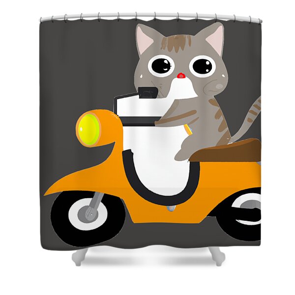 Girl On Motorcycle Shower Curtains - Fine Art America