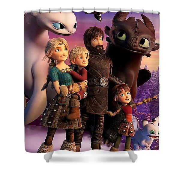 How to Train Your Dragon Waterproof Shower Curtain Bathroom Wall Hanging 3 Sizes 