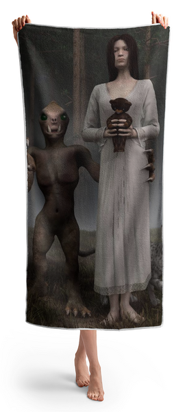 Woman Holding Towel