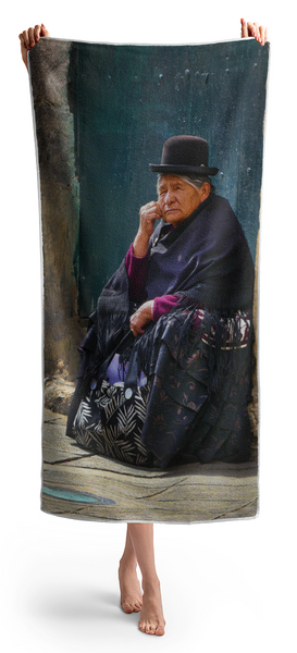 Woman Holding Towel