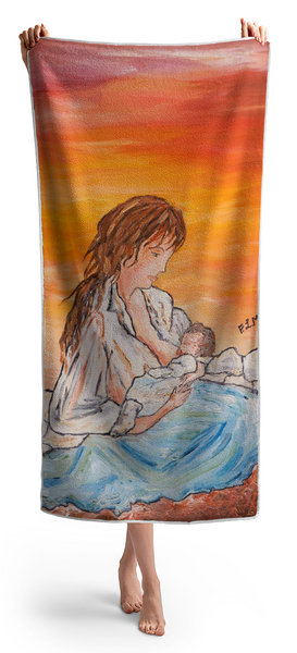 Woman Holding Towel