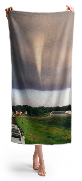 Mulvane Tornado with Storm Chasers Beach Towel by Jason Politte