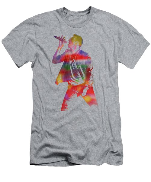White Chris Martin Coldplay Leader Vocal 100% cotton Tee Punk Rock T-Shirt Sz L 