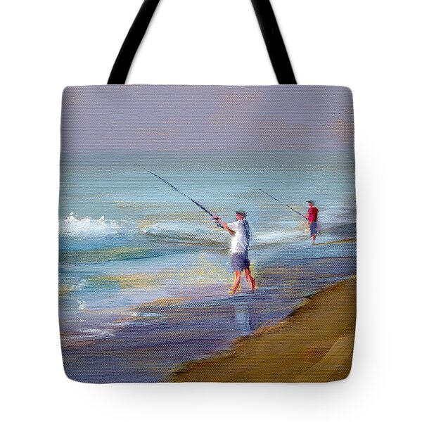 Surf Fishing Tote Bag by Chris N Rohrbach - Pixels