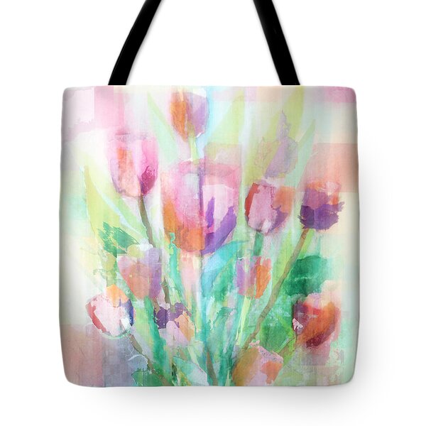 Pastel Tulips Collage Painting by Arline Wagner