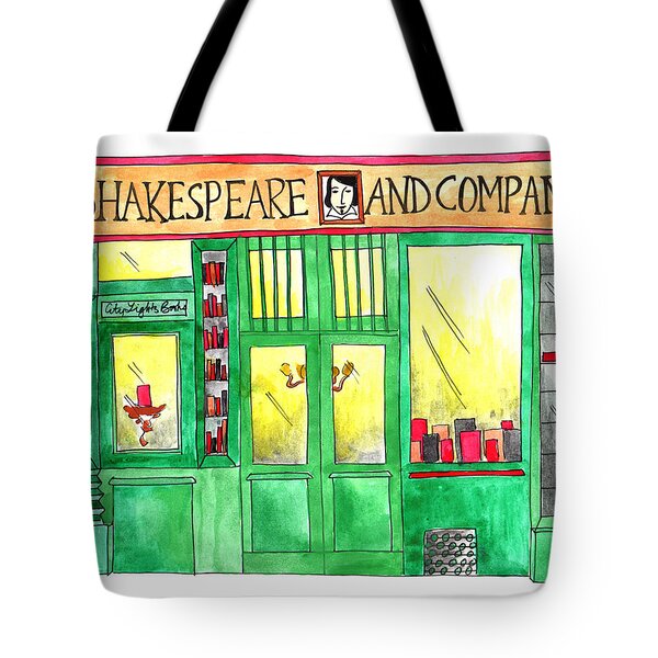 Shakespeare And Company Tote Bags | Fine Art America