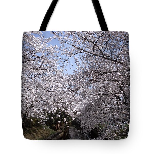 Cherry Blossoms on Black Tote Bag for Sale by aprincessinsp