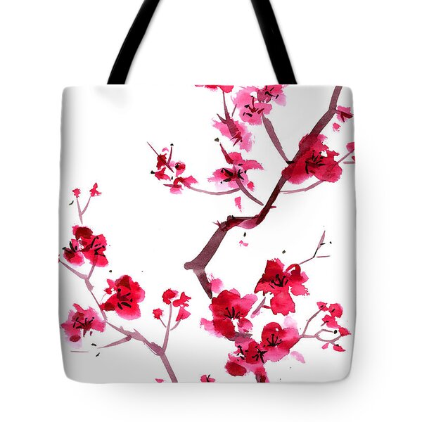 Japanese Cherry Tree Tote Bag Sakura Blossom Tote Bag 