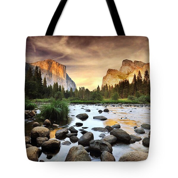 Tote Bag of Sandy beach on Redfish Lake in a valley north of Sun