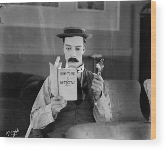 Buster Keaton as a Detective Wood Print