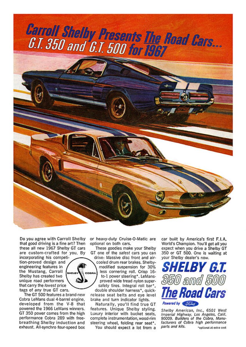 1967 Ford Mustang Shelby GT350 and GT500 Spiral Notebook for Sale by ...