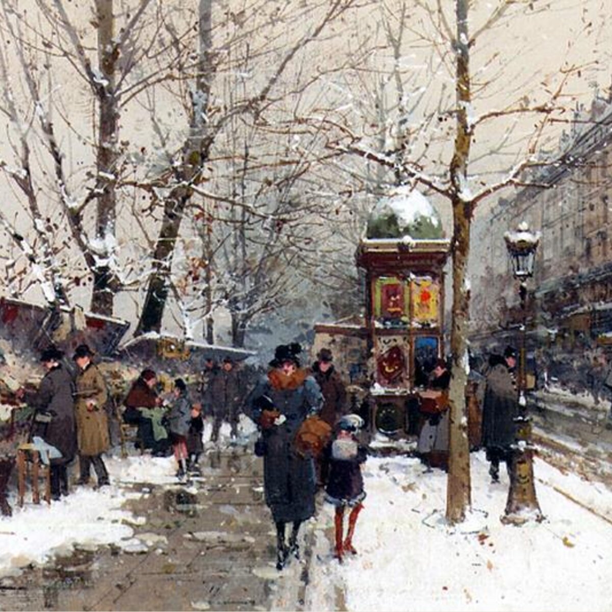 Bookstalls in Winter Paris Tote Bag for Sale by Eugene Galien-Laloue