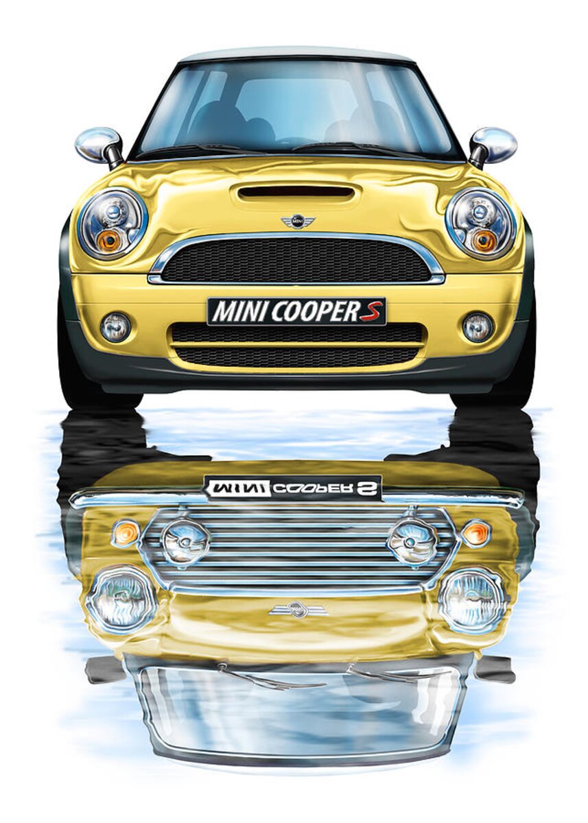 New Bmw Mini Cooper S Yellow Greeting Card for Sale by David Kyte