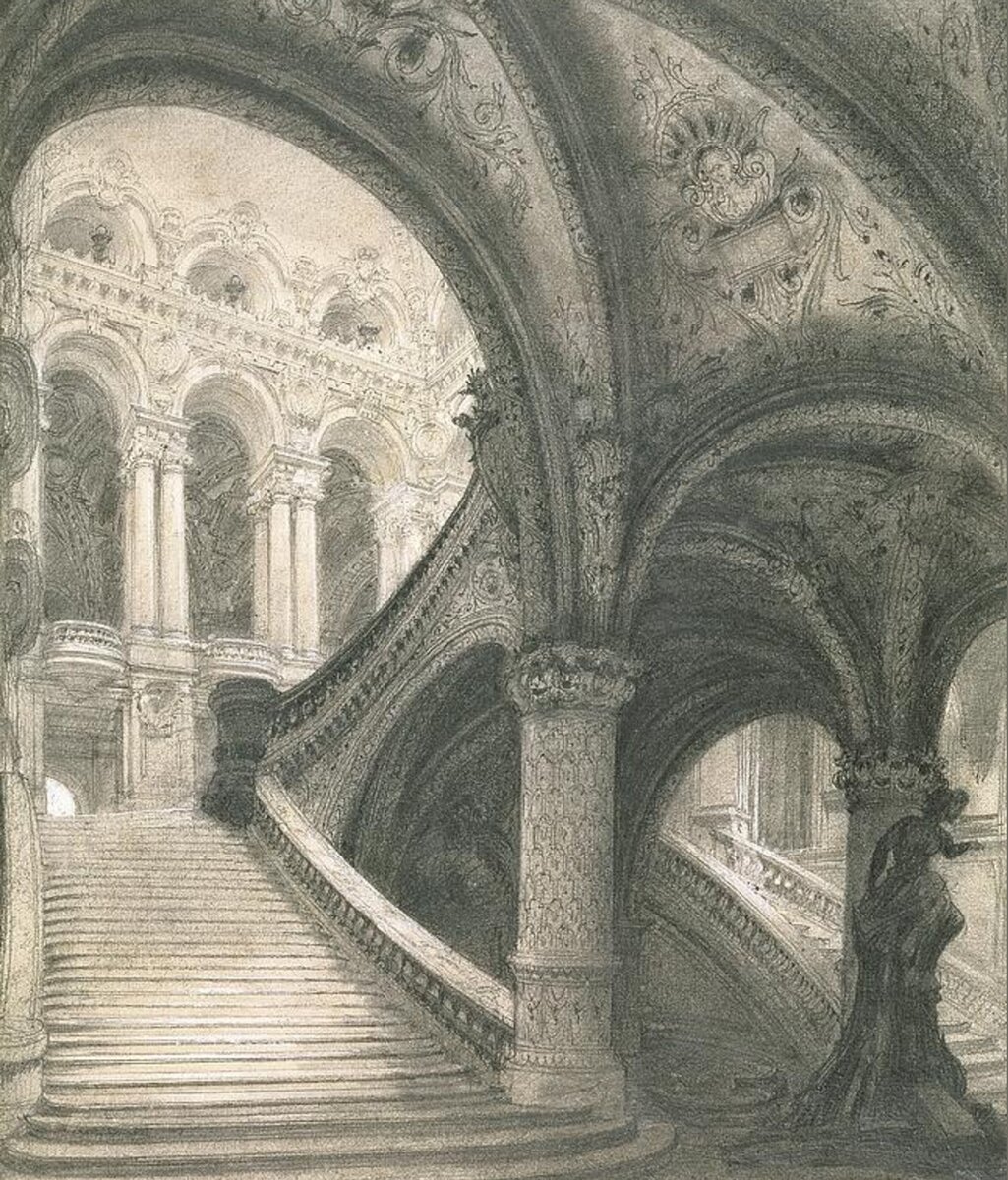 The Staircase of the Paris Opera House Tapestry for Sale by Charles Garnier