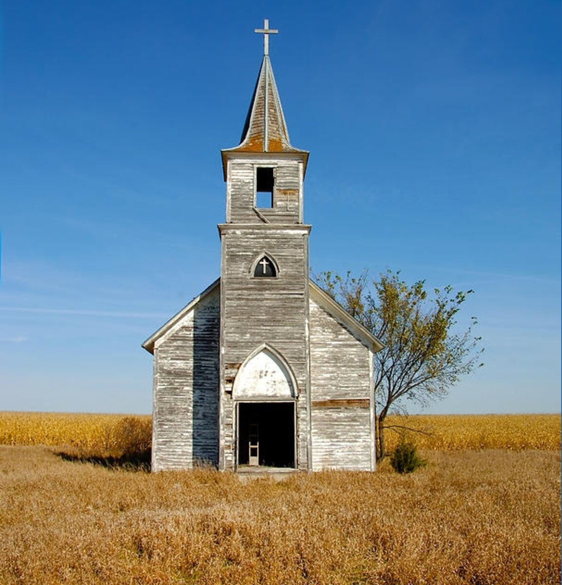 Abandoned Church in a Field Shower Curtain for Sale by Jill Battaglia