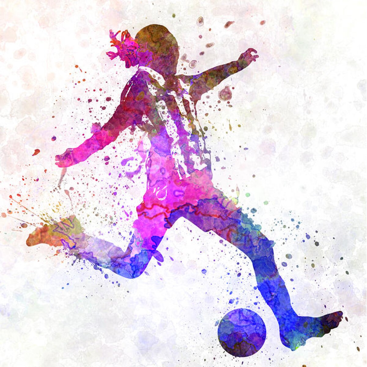 Girl playing soccer football player silhouette Duvet Cover for Sale by ...