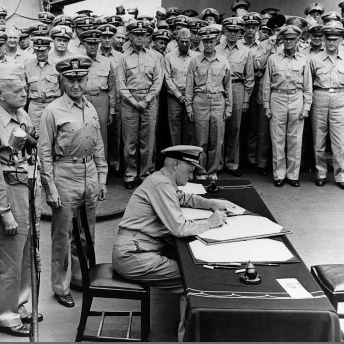 Admiral Nimitz Signing The Japanese Surrender Throw Pillow for Sale by ...