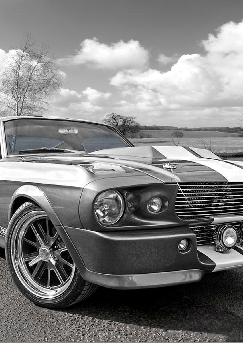 1967 Eleanor Mustang in Black and White Spiral Notebook for Sale by ...