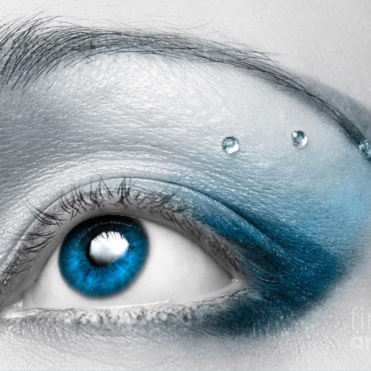 Blue Female Eye Macro With Artistic Make-up Throw Pillow for Sale by ...