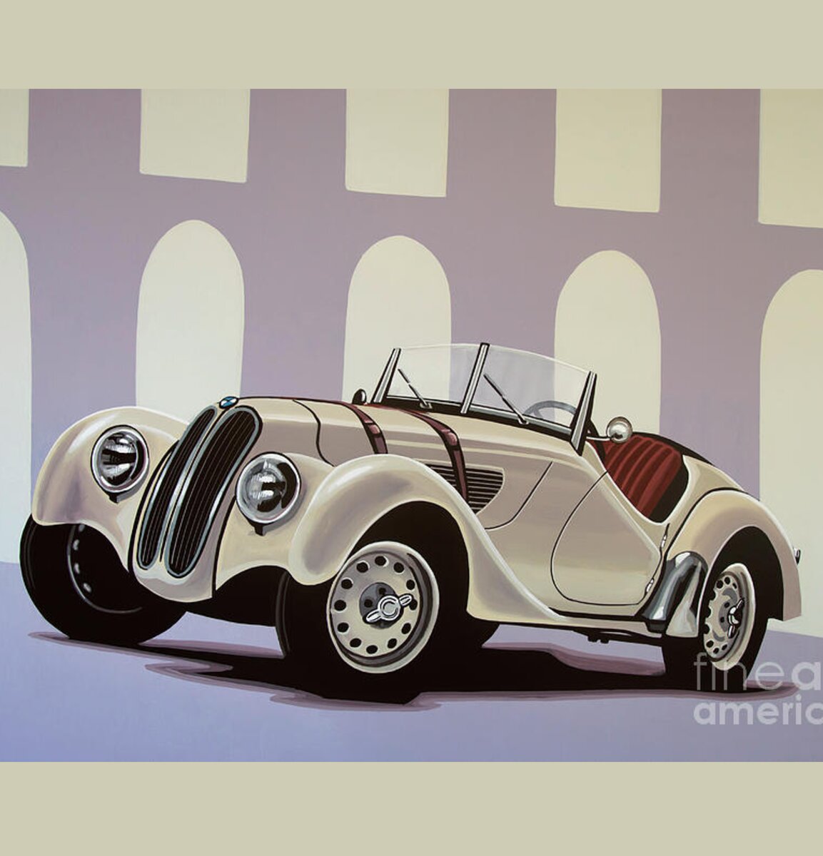 BMW 328 Roadster 1936 Painting Shower Curtain for Sale by Paul Meijering