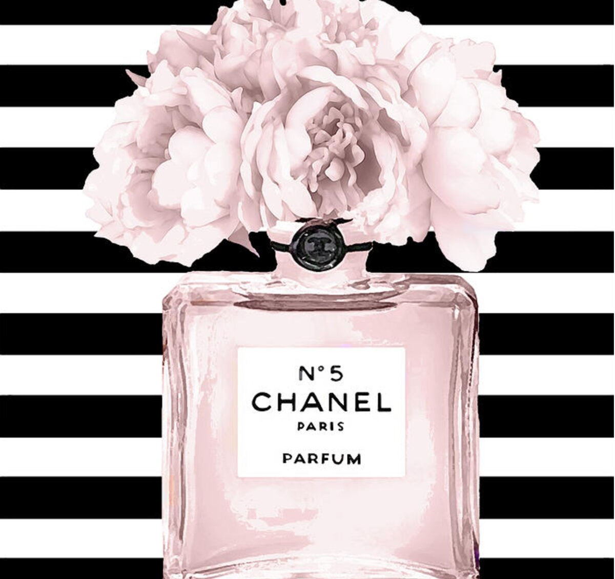 Chanel N.5, Black And White Stripes Face Mask for Sale by Del Art