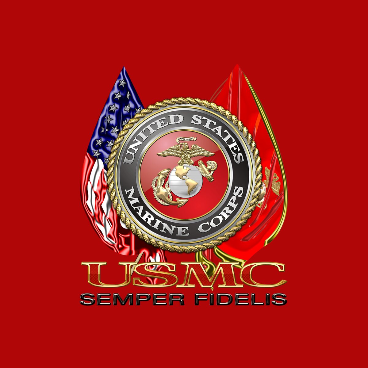 U. S. Marine Corps U S M C Emblem on Red Round Beach Towel for Sale by ...