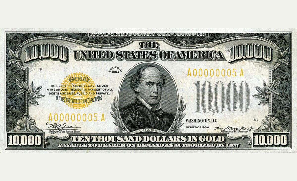 Банкнота 10000 долларов сша