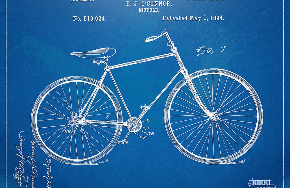 Vintage Bicycle Patent Artwork 1894 Weekender Tote Bag for Sale by ...