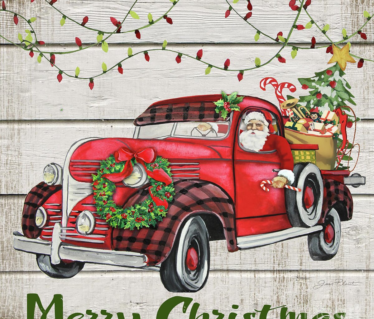 Vintage Christmas Truck-E Tapestry for Sale by Jean Plout