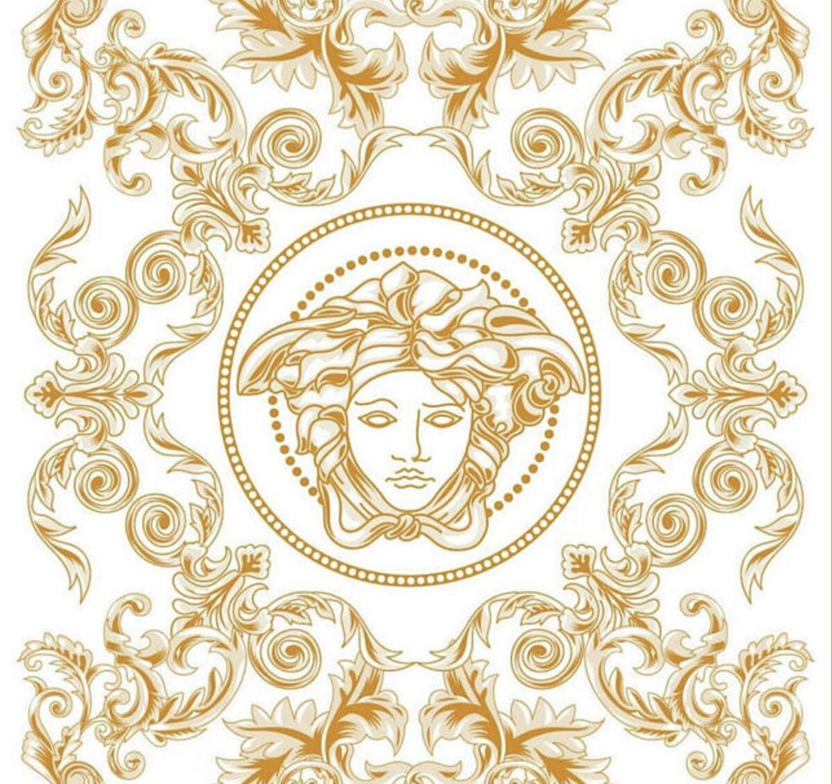 White and Gold Medusa Face Mask for Sale by Lexi Lux