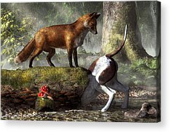 Hunting Dog Digital Art Acrylic Prints