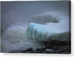 Lake Superior Stoney Point Ice Splash Storm Nature North Shore Frozen Acrylic Prints