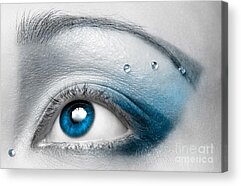 Woman With Eyes Closed Acrylic Prints