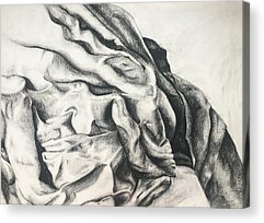 Charcoal Fabric Folds Drawing Drawing by Moriah Lang - Fine Art America