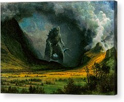  Digital Art - Monsters' Storm Godzilla by Andrea Gatti