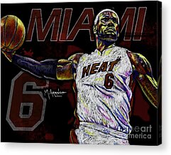 Lebron James Digital Art Acrylic Prints