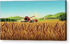 Farming Digital Art Acrylic Prints