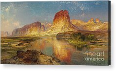 American American Landscape Castle Rock Formation Cliffs Rocks Reflection Paintings Acrylic Prints