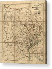 Old Map Drawings Acrylic Prints