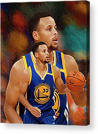 Steph Curry Is On Fire Poster Acrylic Print by Jose Lugo - Pixels