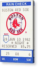 Red Sox Tickets Mixed Media Acrylic Prints