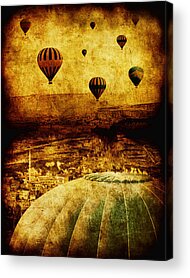 Red Hot Air Balloon Acrylic Prints