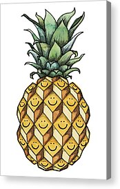 Pineapple Pattern Acrylic Prints