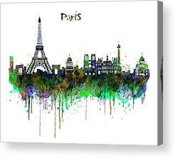 Cities Aquarelle Acrylic Prints