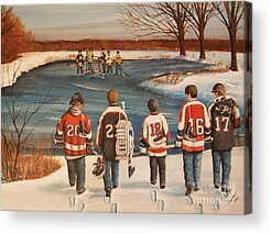 Minor Hockey Paintings Acrylic Prints