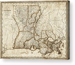 Louisiana and Mississippi River Vintage Map 1721 Photograph by Carol Japp -  Pixels