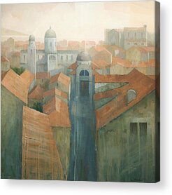 Rooftops Paintings Acrylic Prints