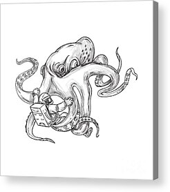 Octopus and Stars Traditional Tattoo Photographic Print for Sale by  SevenRelics  Redbubble